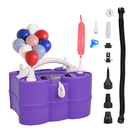 Nulink Electric Balloon Pump, Portable Electric Balloon Blower Machine Balloon Air Pump Dual Nozzle 110V 600W Balloon Inflator for Party Decorations
