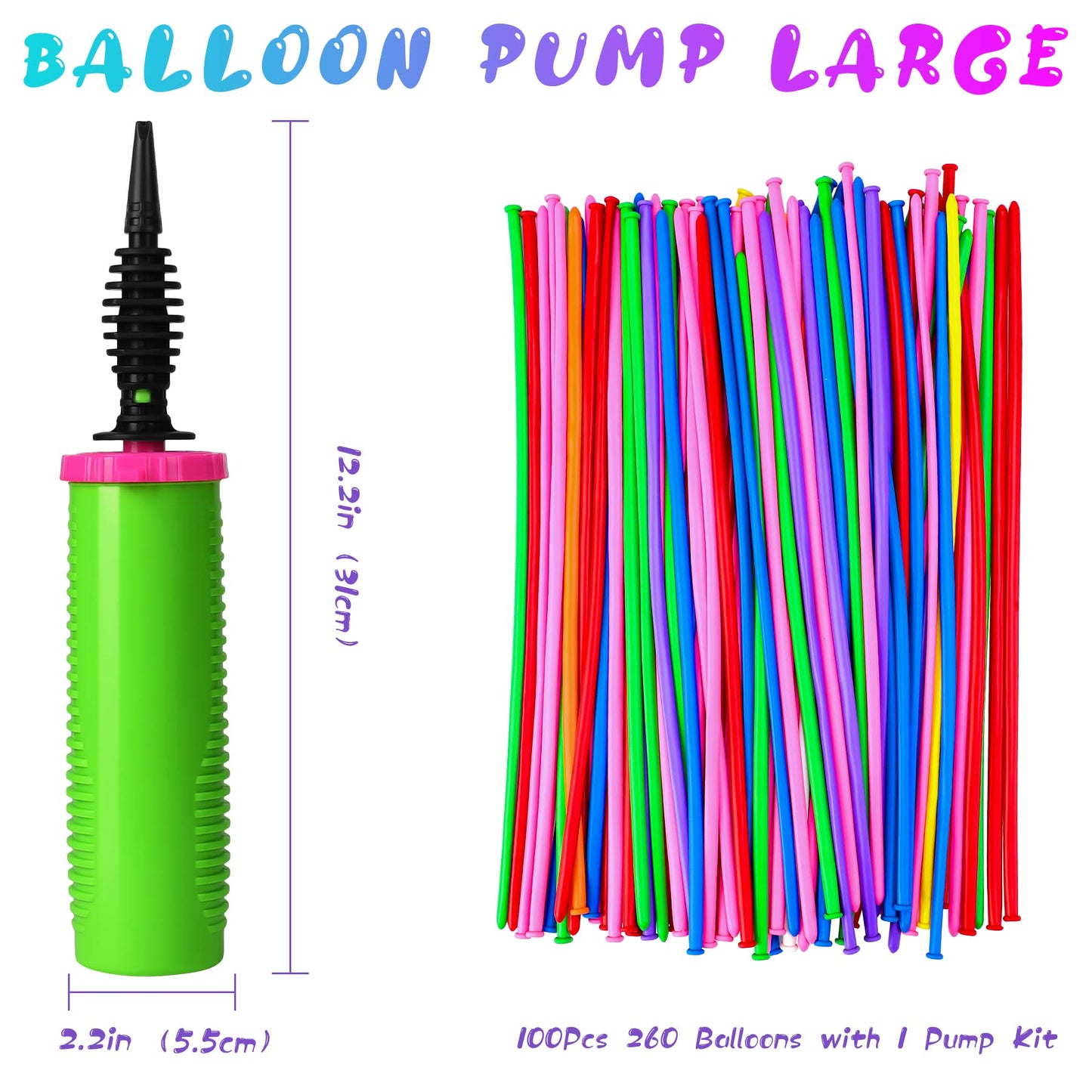 Balloon Pump Handheld Two-Way Dual Action - Hand Blower Air Pumper for Balloons - Ballon Inflator Pumping - Manual Baloon Inflators Machine (Green 1 Piece)