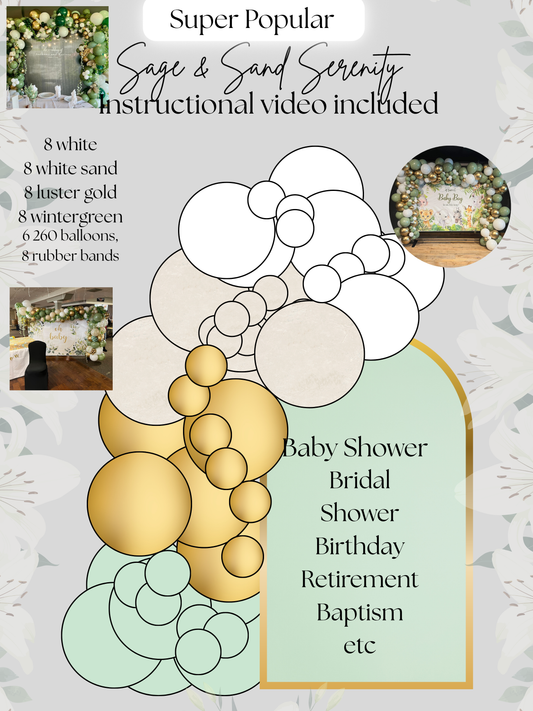 Sage & Sand Serenity DIY Balloon Garland Kit (Super Popular!)