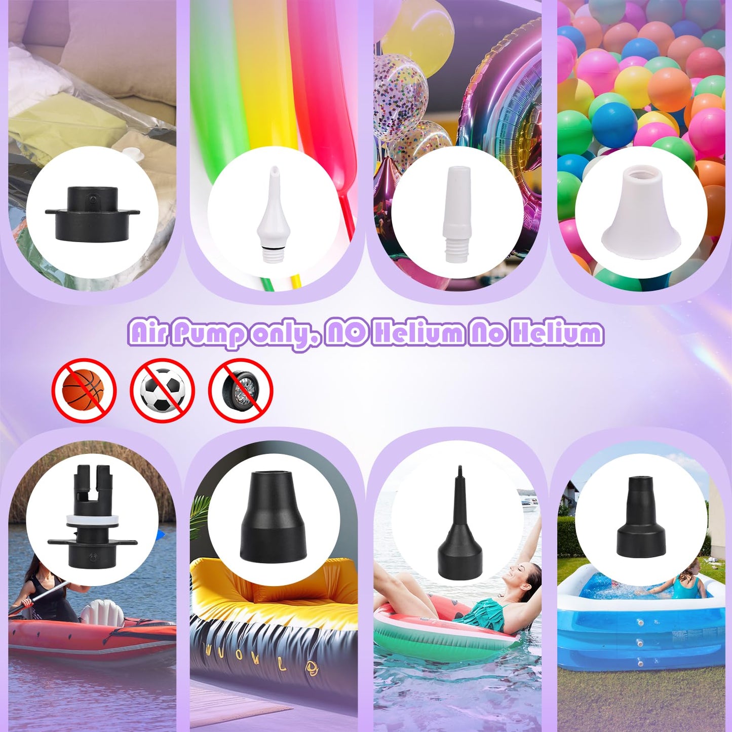 Nulink Electric Balloon Pump, Portable Electric Balloon Blower Machine Balloon Air Pump Dual Nozzle 110V 600W Balloon Inflator for Party Decorations