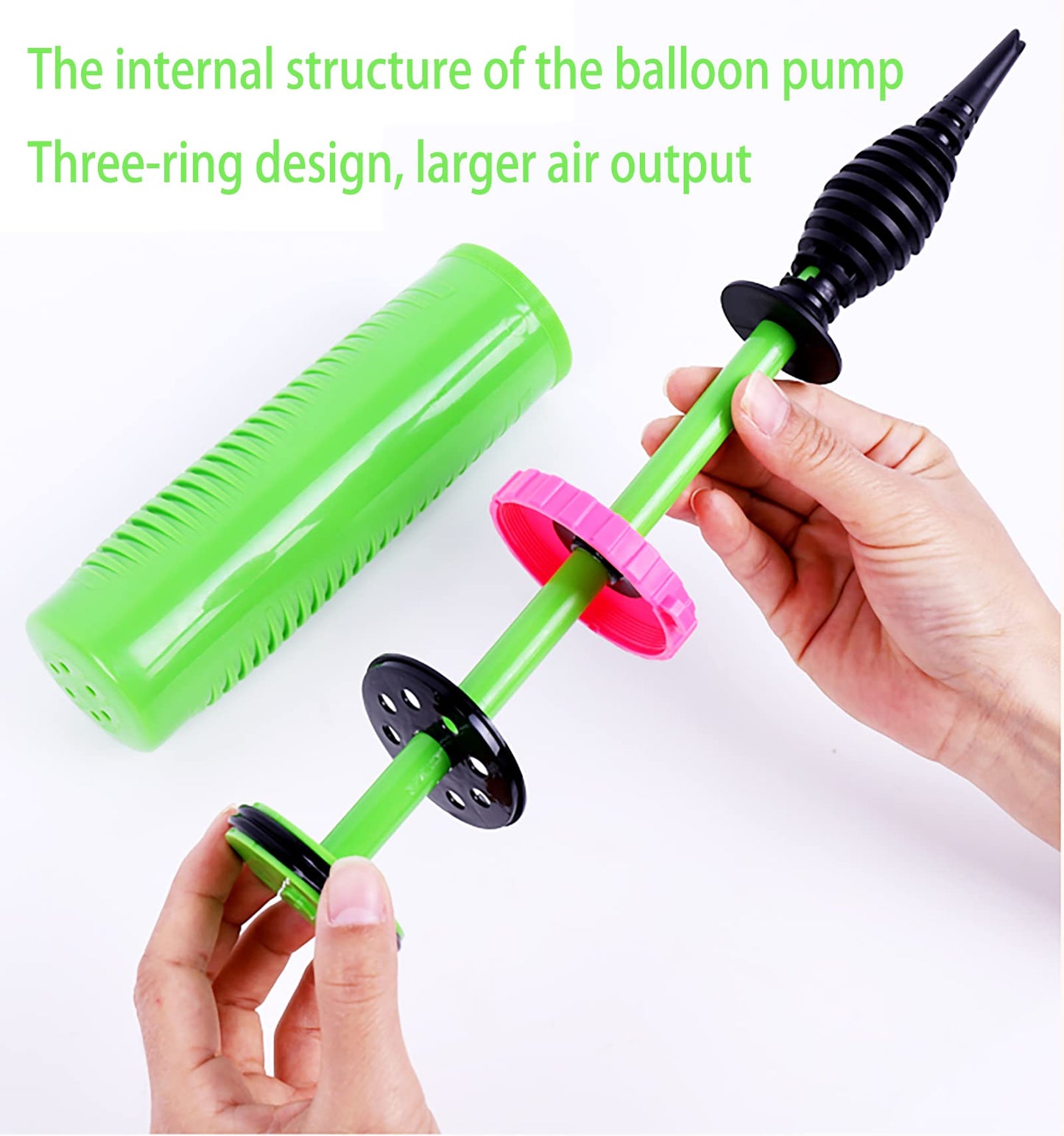 Balloon Pump Handheld Two-Way Dual Action - Hand Blower Air Pumper for Balloons - Ballon Inflator Pumping - Manual Baloon Inflators Machine (Green 1 Piece)