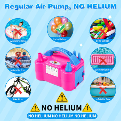 Nulink Electric Balloon Pump, Portable Electric Balloon Blower Machine Balloon Air Pump Dual Nozzle 110V 600W Balloon Inflator for Party Decorations